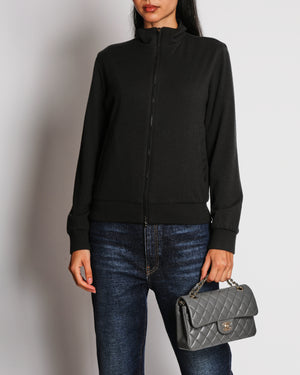 Loro Piana Black Cashmere Reversible Bomber Jacket Size S (UK 8)
