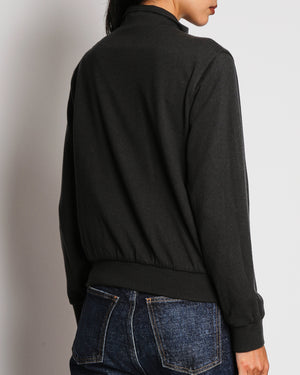 Loro Piana Black Cashmere Reversible Bomber Jacket Size S (UK 8)