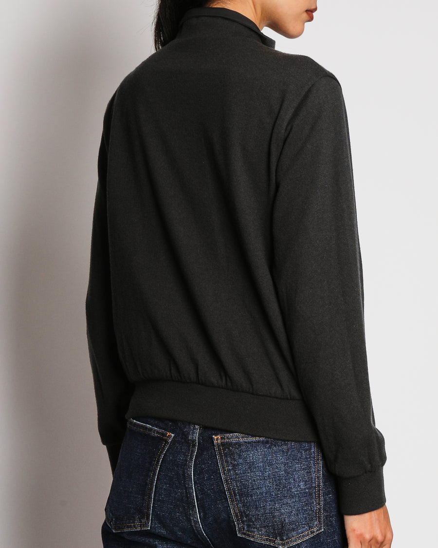Loro Piana Black Cashmere Reversible Bomber Jacket Size S (UK 8)