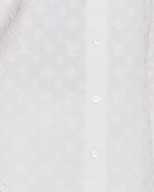 Louis Vuitton White Monogram Embossed Shirt Size FR 38 (UK 10)