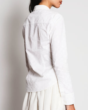 Louis Vuitton White Monogram Embossed Shirt Size FR 38 (UK 10)