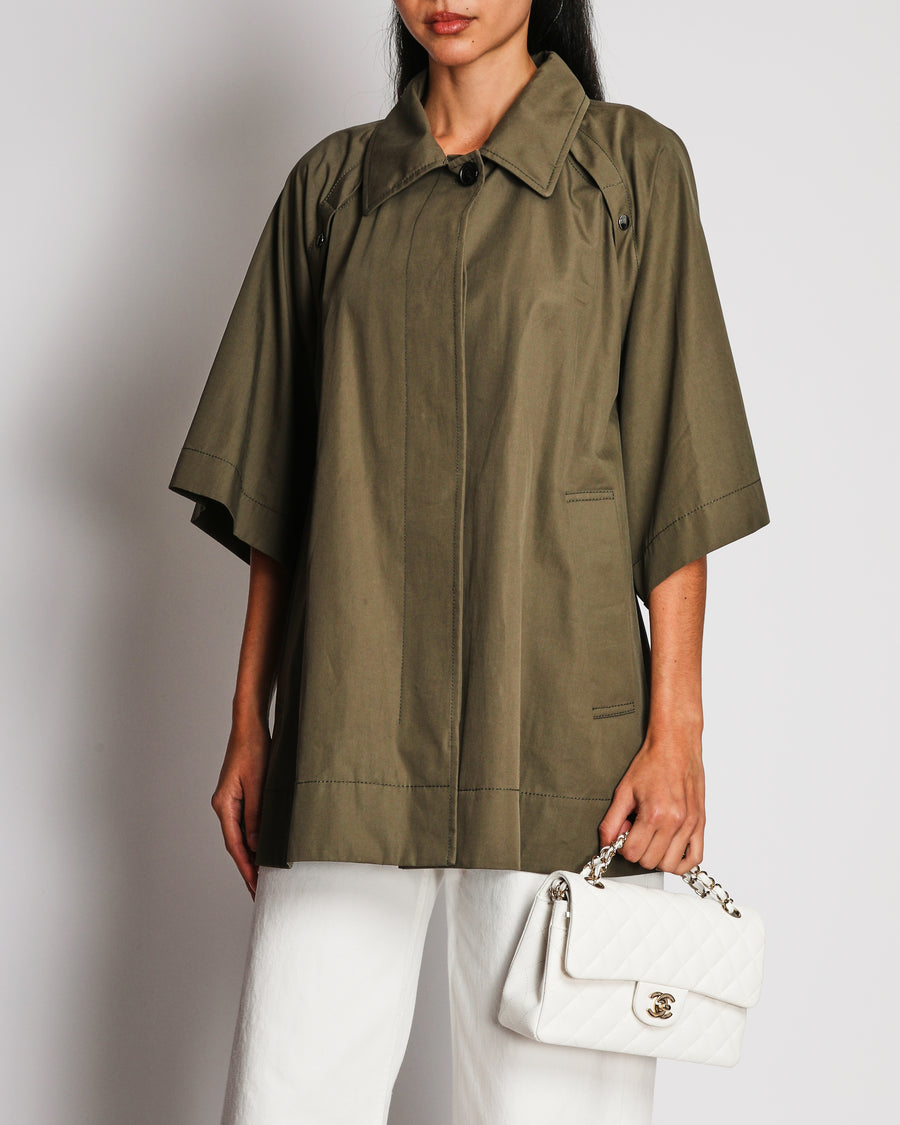 Christian Dior Khaki Jacket With Open Buttoned Arm Detail Size FR 40 (UK 12)