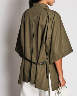 Christian Dior Khaki Jacket With Open Buttoned Arm Detail Size FR 40 (UK 12)