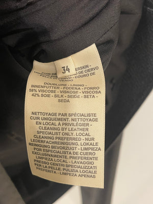 Hermès Black Leather Equestrian Jacket with Palladium Buttons Size FR 34 (UK 6) RRP £7,360