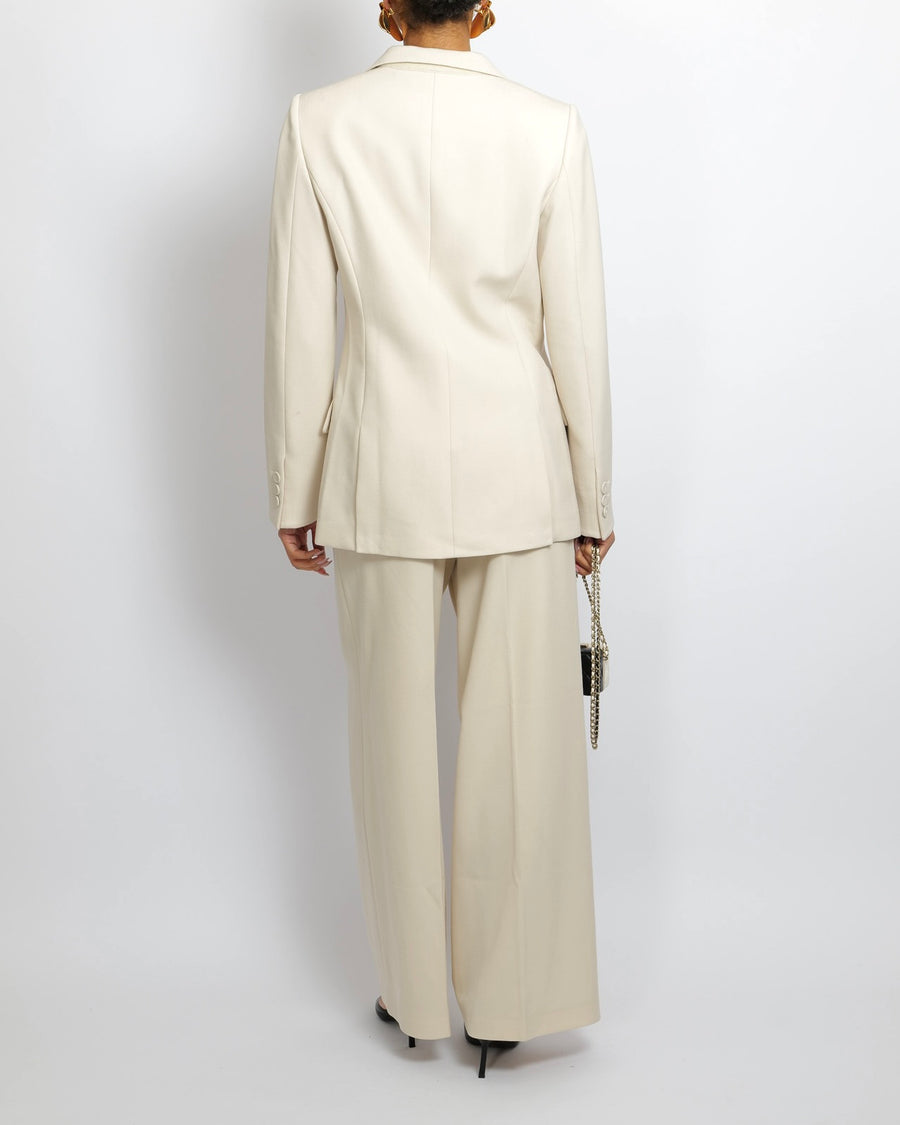 Fendi Cream Wool Jacket and Trouser Suit Set Size IT 38/40 (UK 6/8)