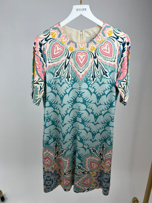 Etro Multi-Coloured Abstract Print Shift Dress with Pocket Detail Size IT 40 (UK 8)