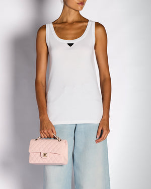 Prada White Logo Plaque Vest Top Size IT 40 (UK 8)
