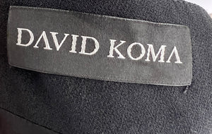 David Koma Black Mini Dress with Tulle Halter Neck & Floral Embellishments Details Size UK 10