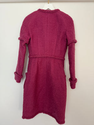Chanel AW/19 Pink Long Sleeve Tweed Jacket Size FR 34 (UK 6)
