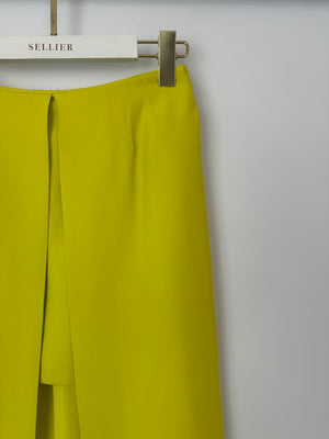 Christian Dior Lime Green Open Maxi Skirt with Pockets FR 34 (UK 6)