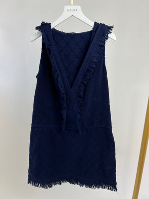 Chanel Navy Sleeveless Towel Dress with Hood Size FR 36 (UK 8)