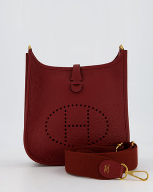 Hermès Evelyne III 23 Bag in Rouge H Taurillon Clemence Leather with Gold Hardware