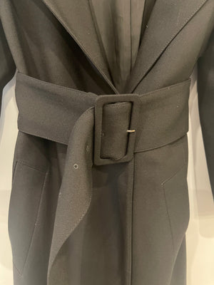 Alaïa Black Belted Double Breasted Coat with Hood Detail Size FR 34 (UK 6) RRP £3,500