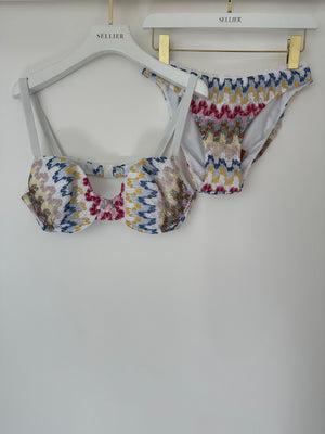 Missoni White and Multicolour Crochet Bikini Set Size IT 42/48 (UK 10/16)