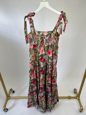 Zimmermann Pink Floral Maxi Dress Size 1 (UK 8-10)