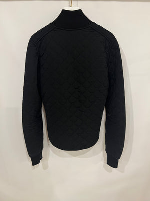 Prada Black Matelasse Jacket with Zip Size L (UK 12)