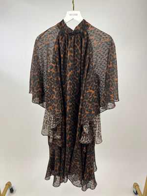 Erdem Brown Leopard Print Swing Dress Size IT 46 (UK 14)