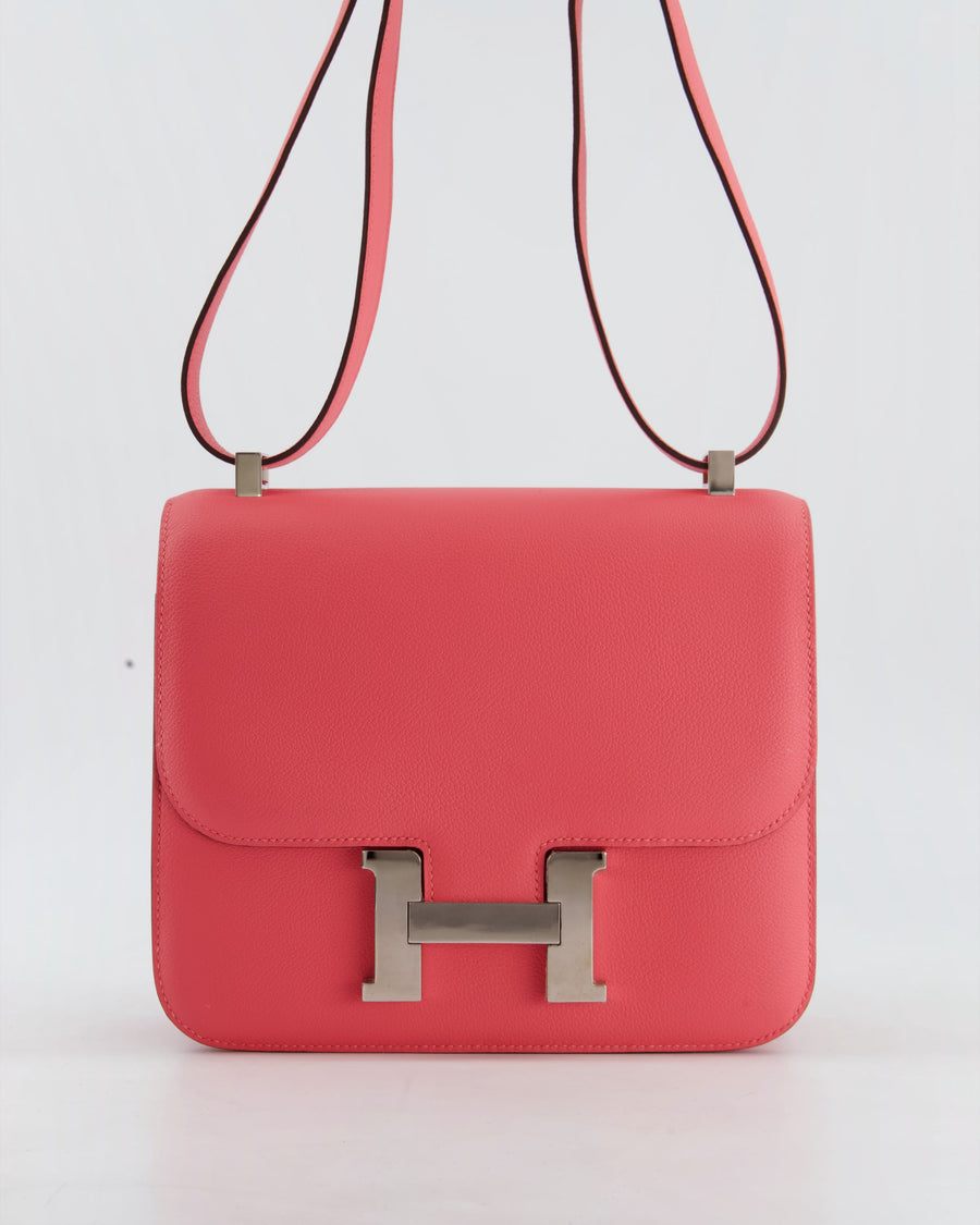 *HOT* Hermès Constance III 24 Bag in Rose Azalee Evercolour Leather with Palladium Hardware