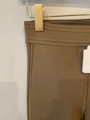 Hermès Brown Ribbed-Knit Silk Leggings Size FR 38 (UK 10)