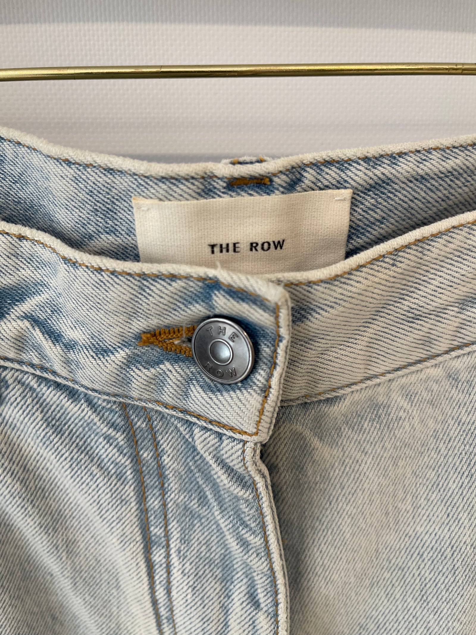 The Row Light Blue Burty Denim Jeans with Ripped Details The Row Light Blue Burty Denim Jeans with Ripped Details