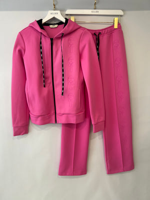 Fendi Pink Jacket and Sweatpants Sports Set with Embroidered Logo Detail Size IT 38/40 (UK 6/8)