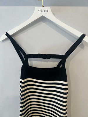 Nina Ricci Black and White Striped Knitted Mini Dress with Bow Detail Size XS (UK 6) RRP £600