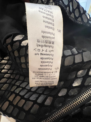 Elisabetta Franchi Black Python Embossed Midi Bodycon Dress Dress Size UK 6