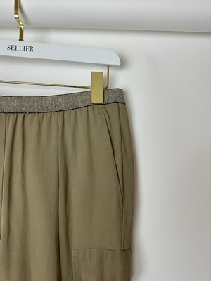Brunello Cucinelli Taupe Sheer Organza Explorer Cargo Trousers Size IT 40 (UK 8)