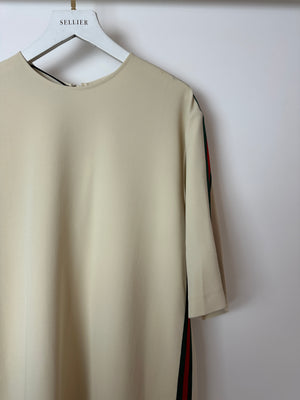 Gucci Beige Web Stripe Tunic Short Dress Size IT 40 (UK 8)
