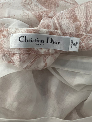 Christian Dior White and Pink Toile de Jouy Midi Skirt Size FR 36 (UK 8) RRP £1,900