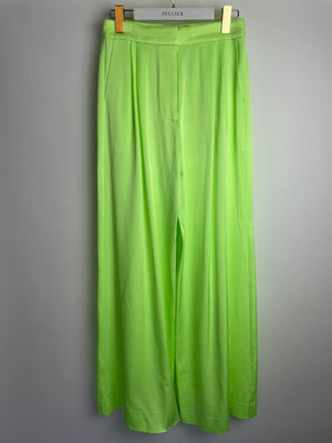 Alex Perry Neon Green Blazer and Tailored Wide Leg Trousers Set Size UK 8