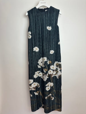 Erdem S25 Black and White Floral Pleated Midi Dress Size UK 4 (FR 32) RRP £1215