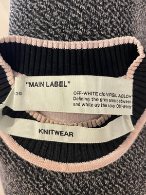 Off-White Grey, White and Light Pink Printed Jumper Size IT 40 (UK 8)