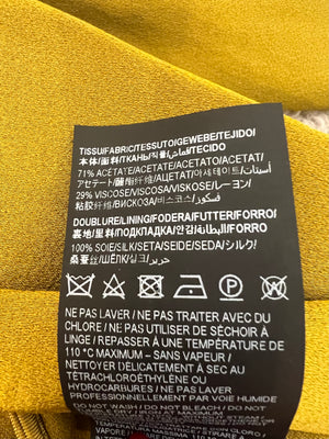 Saint Laurent Olive Green Silk Belted Jacket and Trouser Set with Hood Size FR 36/38 (UK 8/10)