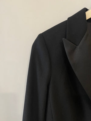 Saint Laurent Black Long Sleeve Tailored Low Cut Mini Dress Size FR 38 (UK 10)
