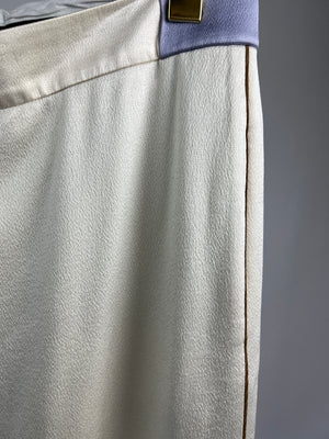 Louis Vuitton White Cropped Culottes with Lilac Panel Detail FR 40 (UK 12)