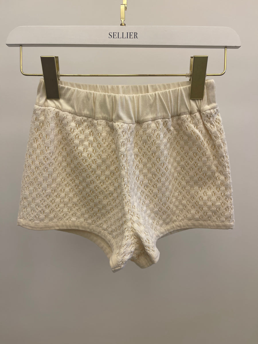 Moncler Kids Cream Crochet Shorts Size 8 years