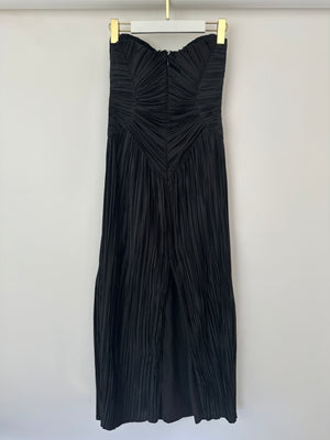 Cult Gaia Black Plissé Strapless Midi Dress Size US 4 (UK 8)