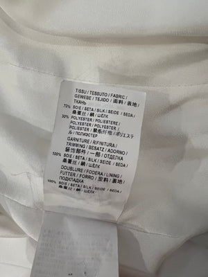 Saint Laurent White Silk Jacket and Trouser Suit Set Size FR 38 (UK 10)