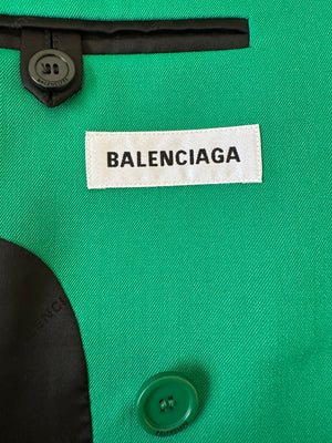 Balenciaga Emerald Green Suit Jacket and Straight Leg Trousers Set Size FR 36 (UK 8)