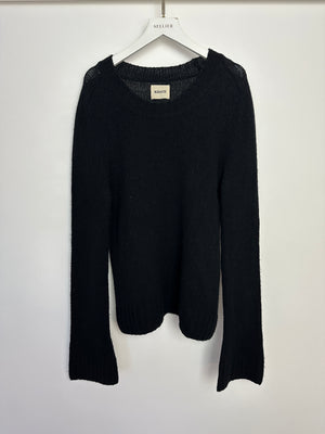 Khaite Black Long-Sleeve Cashmere Jumper Size M (UK 10)