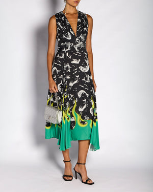 Prada Black Zodiac Sleeveless Flame Dress Size IT 42 (UK 10)