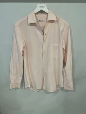 Loro Piana Pink Button Down Shirt with Front Pocket Detail Size M (UK 10)