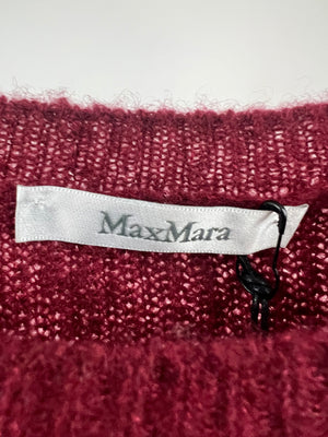 Max Mara Wine Red Ribbed Knit Jumper IT 40 (UK 8)