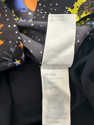 Louis Vuitton SS21 Black T-Shirt with Galaxy Print and Logo Details Size S (UK 8)
