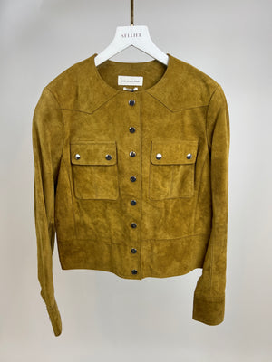 Isabel Marant Etoile Camel Brown Suede Wool Jacket with Silver Buttons FR 38 (UK 10)