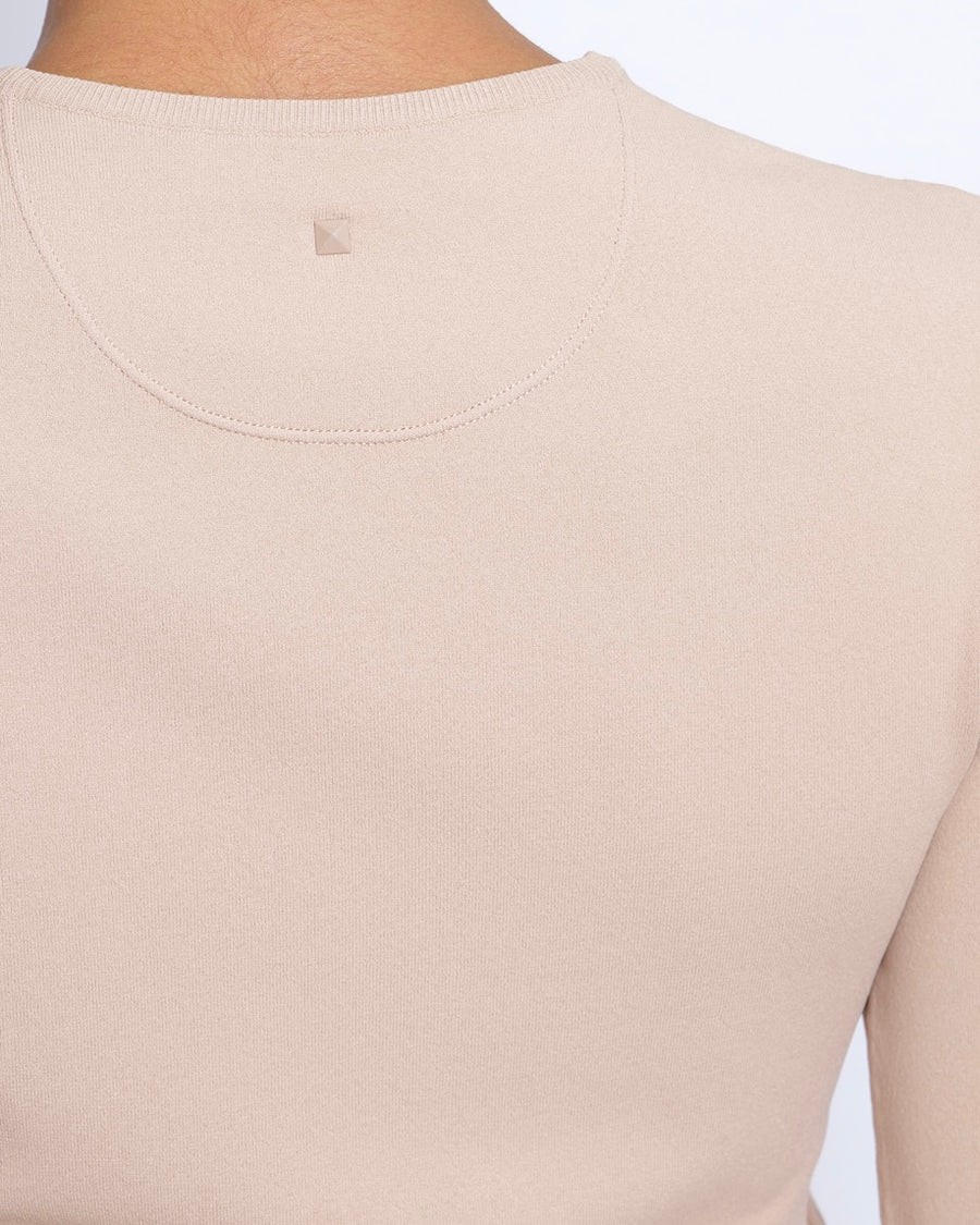 Valentino Blush Pink Long Sleeve Top with Back Stud Detail Size IT 42 (UK 10)