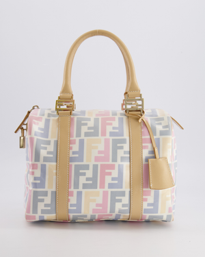 Fendi Monogram Forever Bauletto Bag in Pastel Multi-Colour Leather