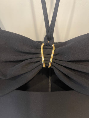 Dion Lee Black Top with Metal and Cut Out Details Size FR 36 (UK 8)