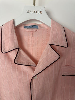 Prada Peach Cotton Shirt with Contrast Trim Size FR 36 (UK 8) RRP £1560